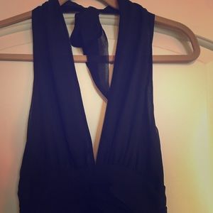 100% silk backless halter dress